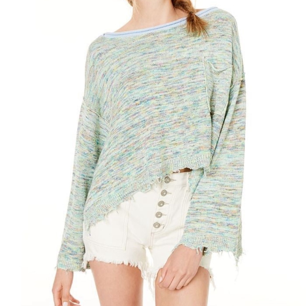 Free People Prism Space Dye Rainbow Sweater Small